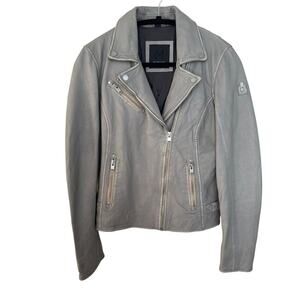 Mauritius Sophia Distressed Lambskin Moto / Biker Jacket Size 6